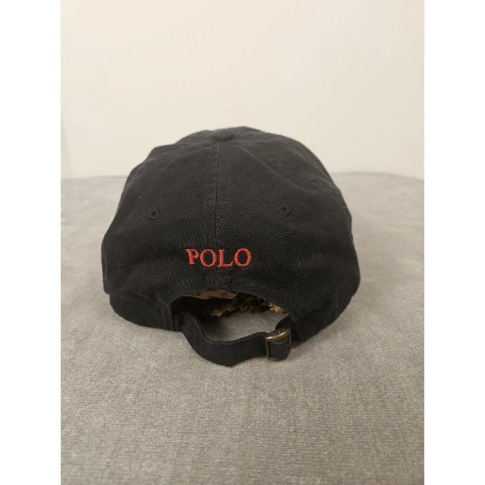 Polo Ralph Lauren Baseball Cap Mens OS Black Red Pony Adjustable Cotton Dad Hat